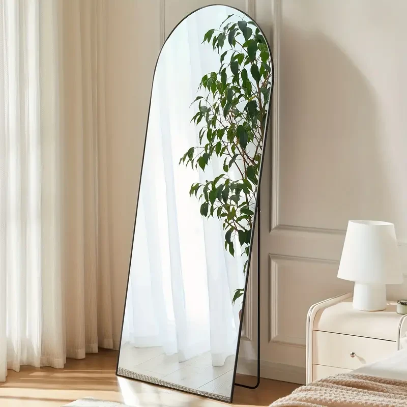 Full Length Mirror with Stand - Aluminum Alloy Frame and Shatter-Proof Nano Glass
