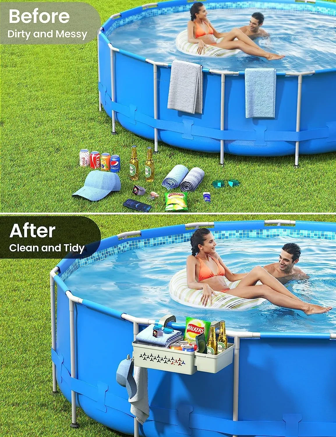 Pool Storage Basket Pool Side Drinks Beer Storage Rack