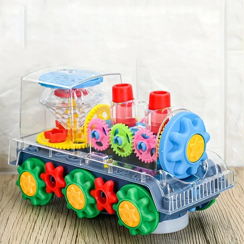 Magical Transparent Train Toy with Lights, Music & 360 Movement - Ideal Christmas Gift for Youngsters Ages 3-6 (Batteries Not Included) by MAYAPHILOS