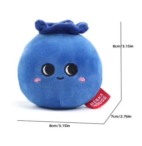 8cm Simulation Fruit Plush Toy Blueberry Cute Plush Doll Children Cognitive Toys Fruit Theme Ornaments