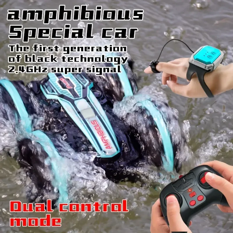 Amphibious 4WD Stunt RC Car - 360 Rotation, Gesture Control, All-Terrain