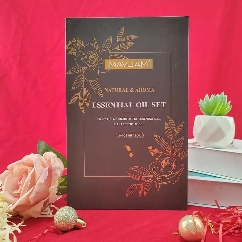 5ml*35 Alcohol-free Single Formula Essential Oil Body Massage Oil Gift Box Set Suitable for Diffuser, Humidifier, Candle and Soap Making, Christmas Gifts, Gifts to Relatives and Friends