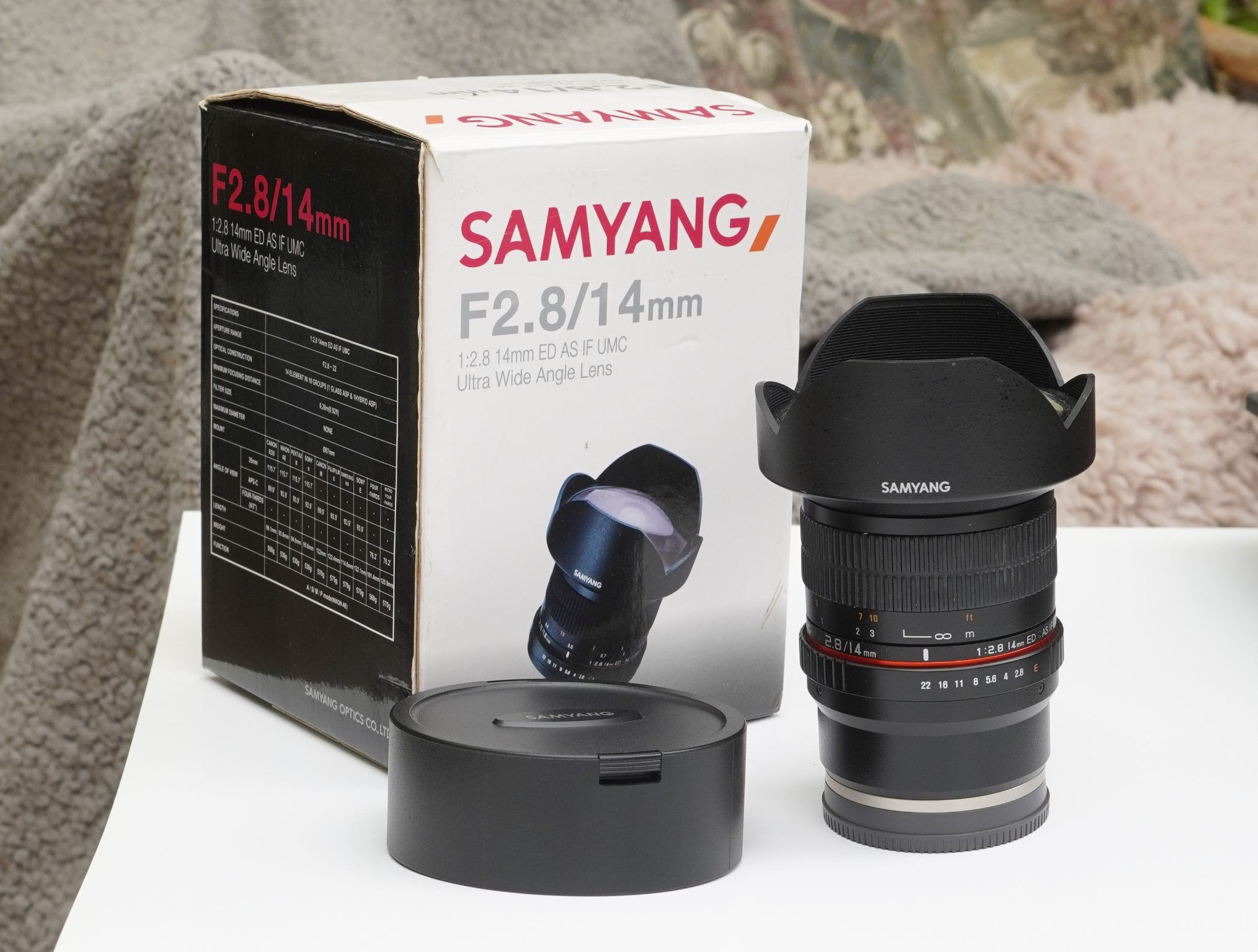 SAMYANG F2.8/14mm, ED AS IF UMC, Ultra wide angle lens for SONY E mount Cameras