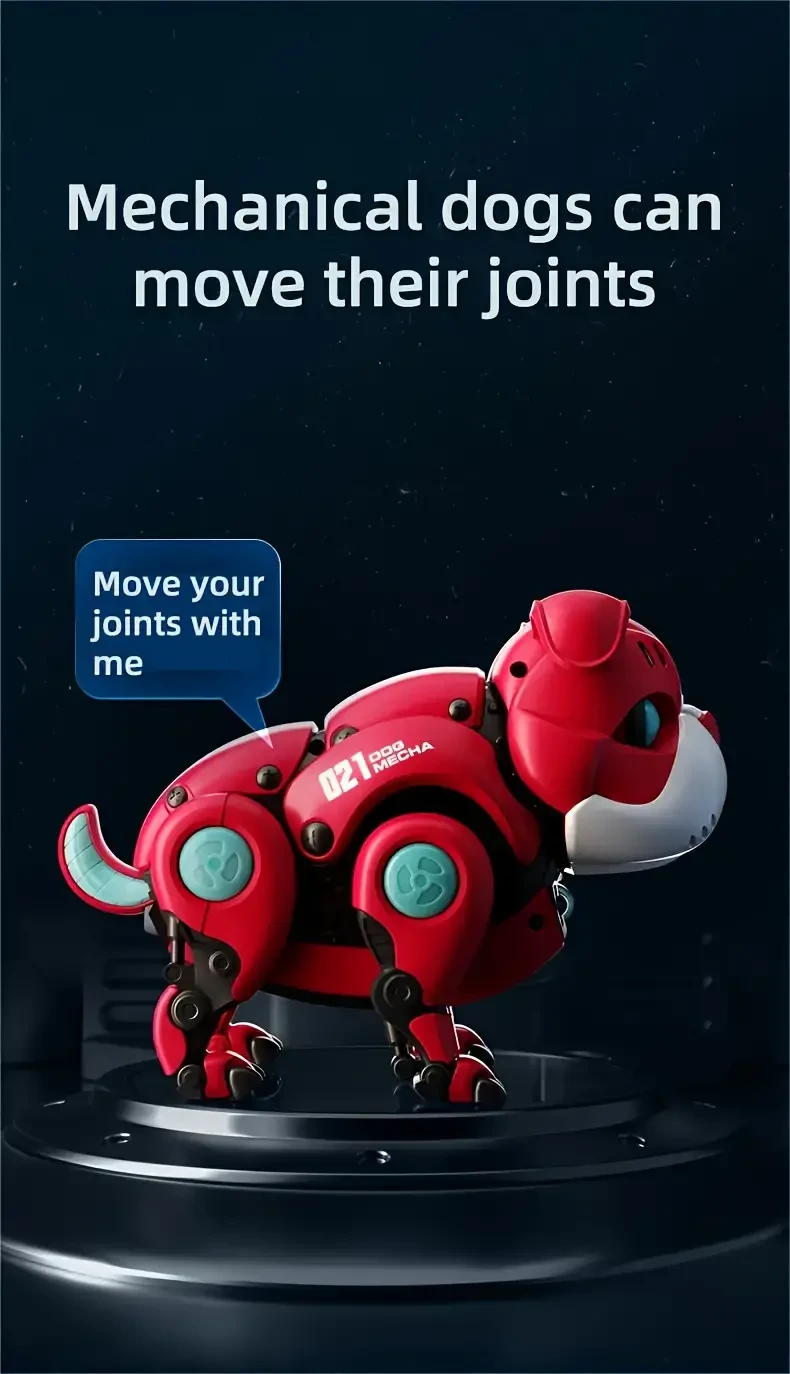 Interactive Colorful Breathing LED Mechanical Dog Toy with Music - Battery-Powered, Educational Early Learning for Youngsters - Perfect Gift for Christmas, Halloween, Thanksgiving