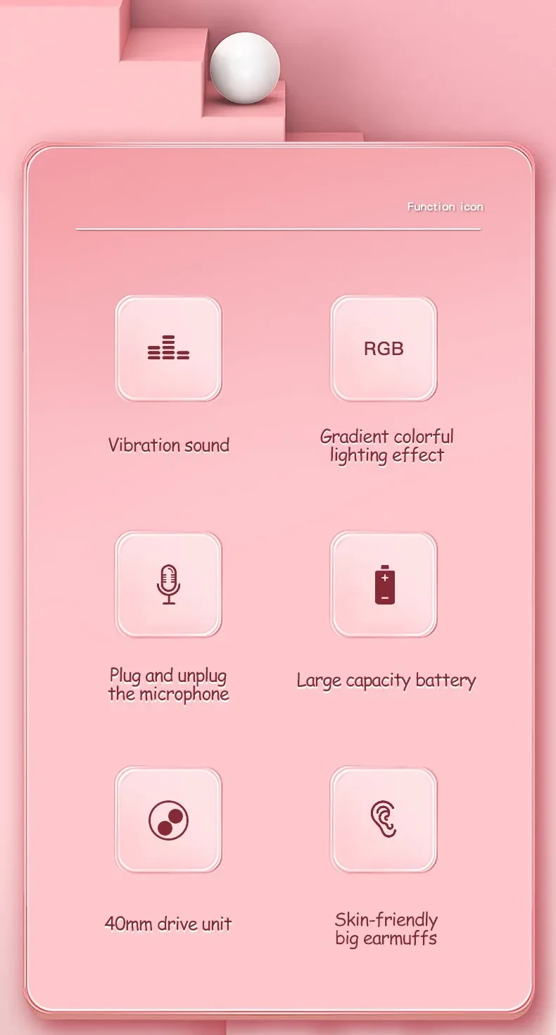 Rabbit Ear Headphones Wireless Luminous