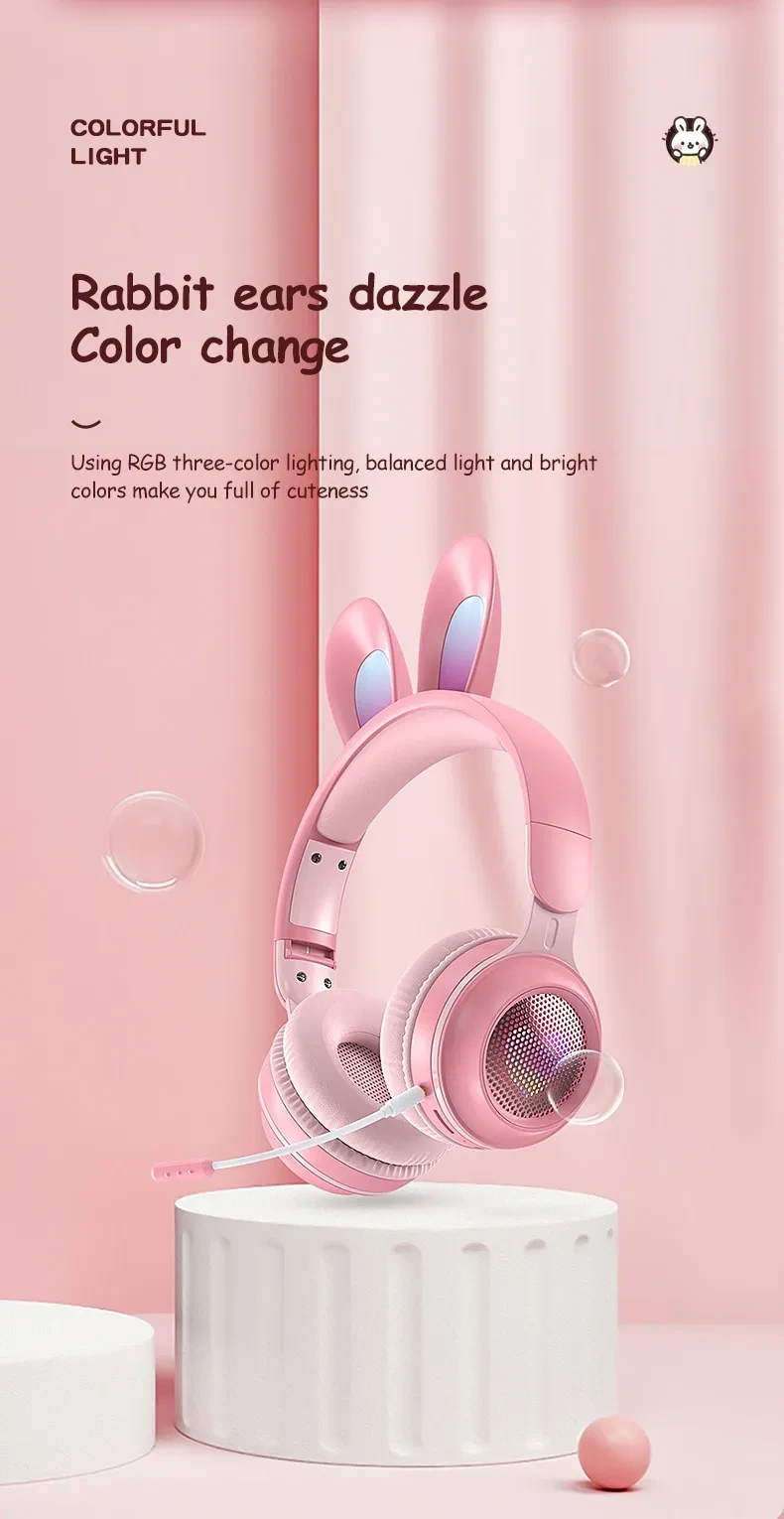 Rabbit Ear Headphones Wireless Luminous
