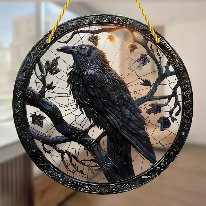 1pc A Crow-stained Window Hanging Catcher