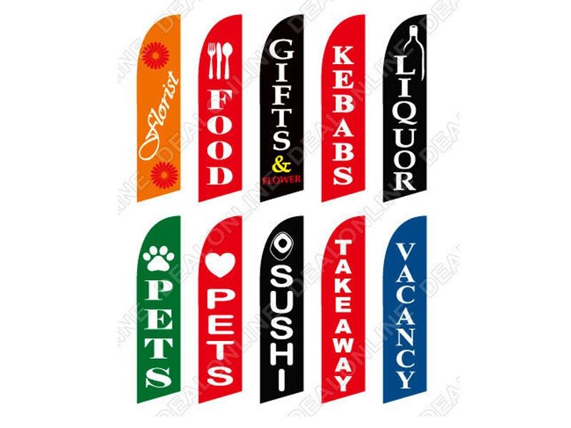 3.4m Feather Flag Spike SET Double Sided