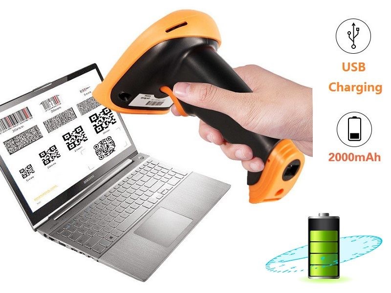Wireless/Cordless Laser Barcode / QR code Scanner