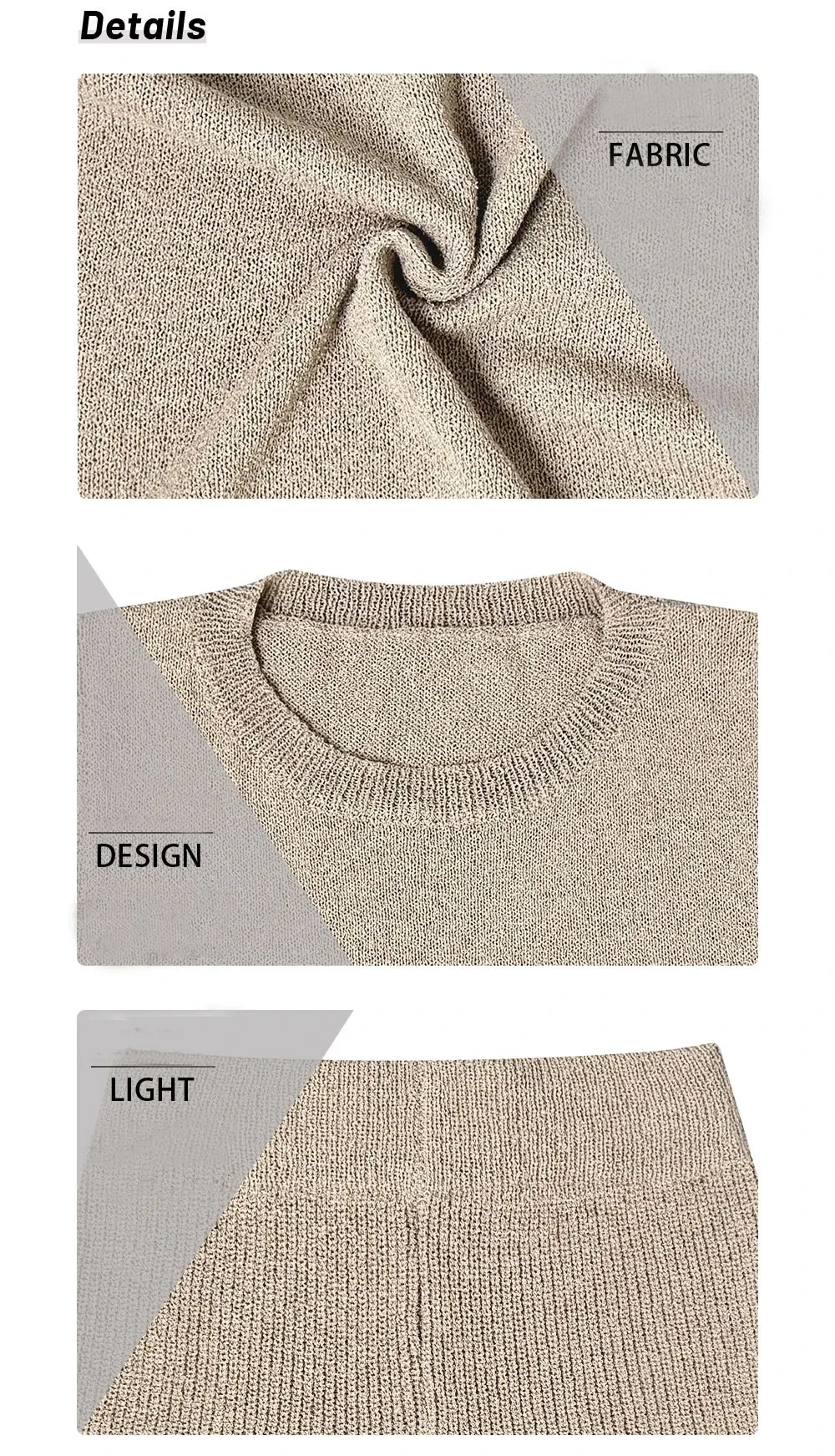 2pcs Women's Knitting Suit Summer Top And Shorts