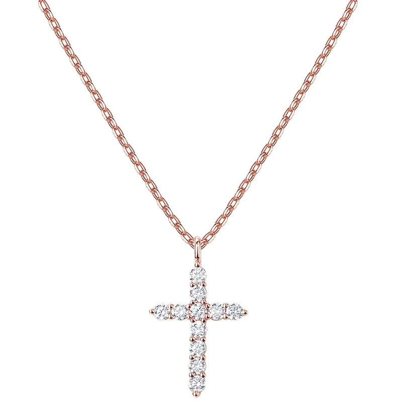 14K Gold Plated Cross Necklace for Women