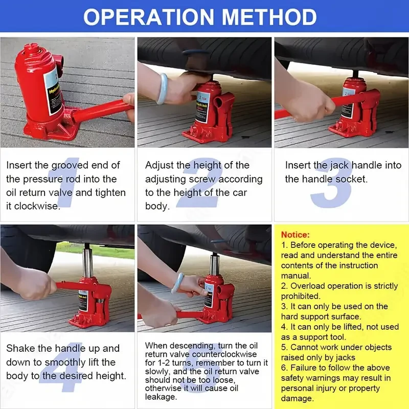 8 Ton Hydraulic Bottle Jack Lift Car Lifting Tool Truck Caravan Tractors 4WD SUV