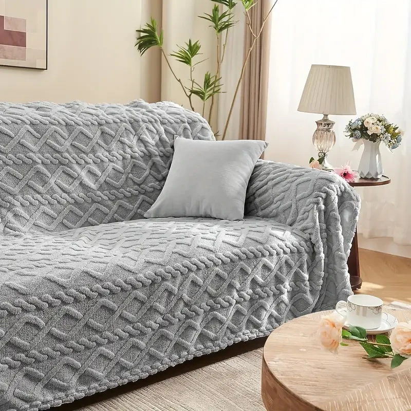 Fuzzy Soft Cozy Fluffy 3D Jacquard Weave Throw Blanket