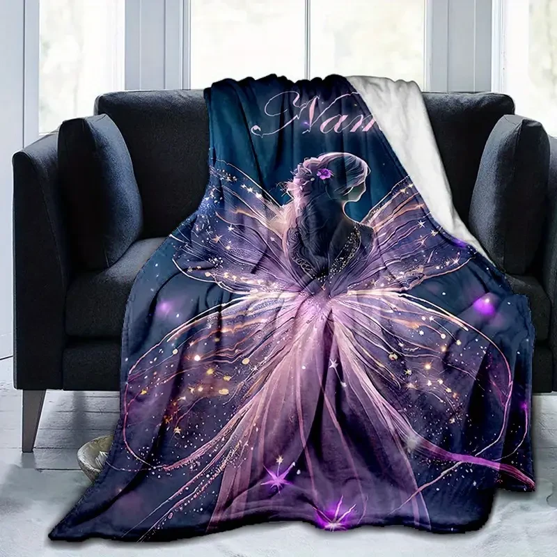 Customizable Butterfly Princess Throw Blanket