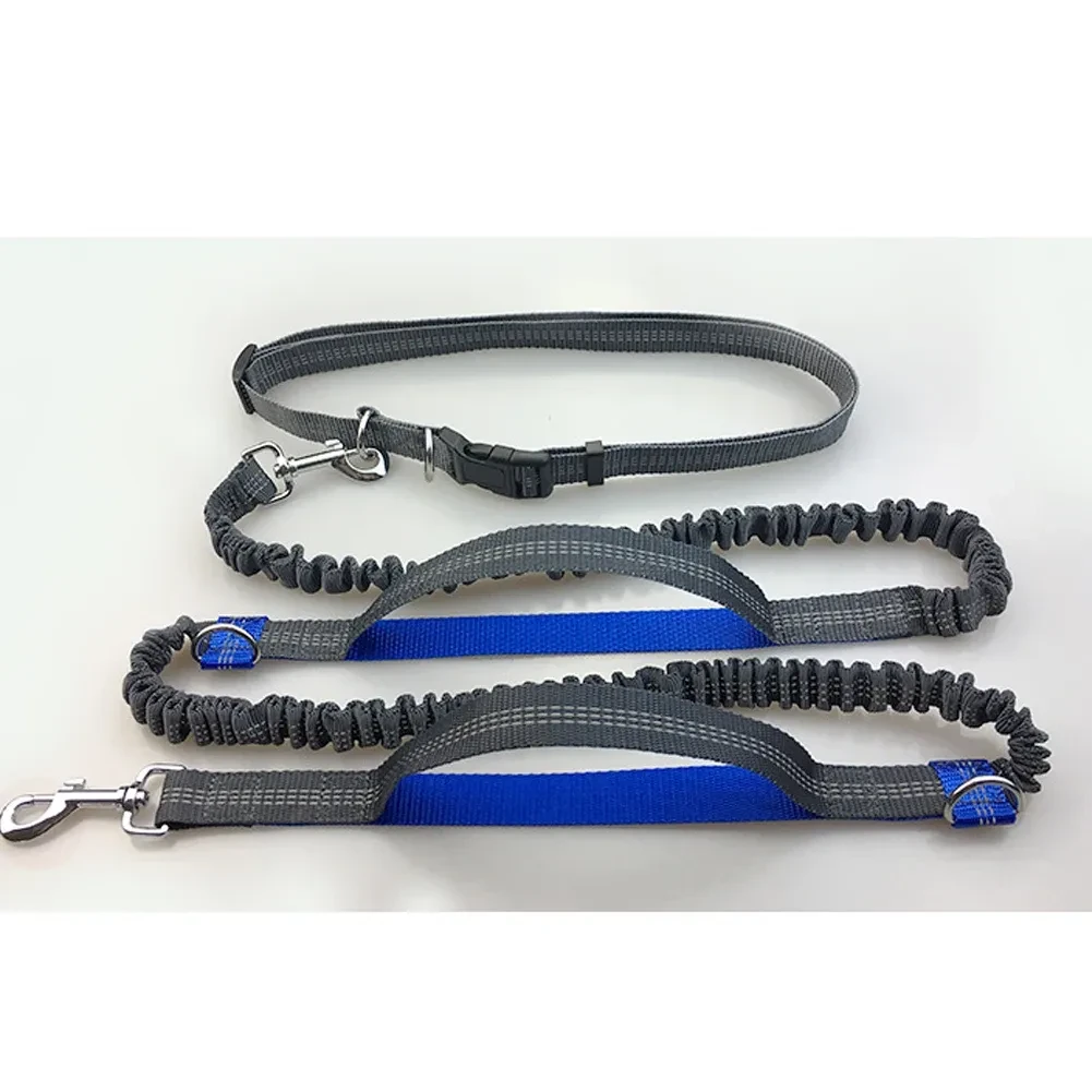 Pets running reflective pull dog leash double elastic