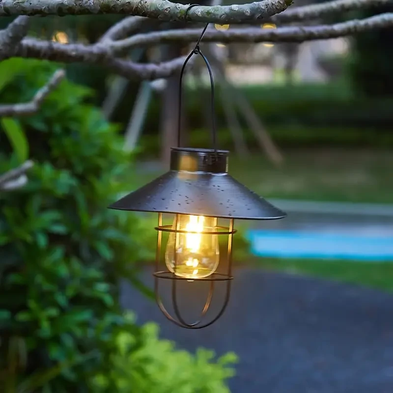1pc Vintage Solar LED Hanging Lantern