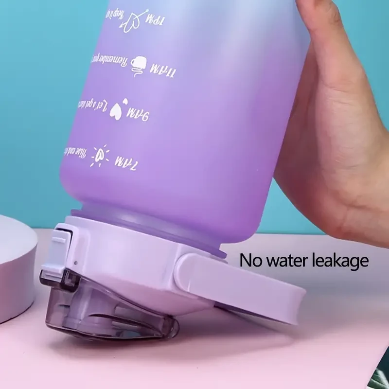 Motivational Water Bottles Set - 64oz/21oz/8oz Leak Proof, BPA Free with Time Marker