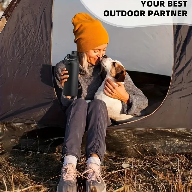 Stainless Steel Insulated Water Bottle with Straw - Leakproof Double-Wall Vacuum Flask