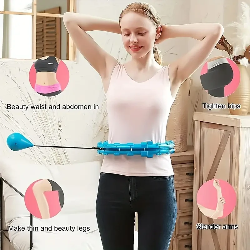 Detachable 24-Section Fitness Hoop with Solid Ball