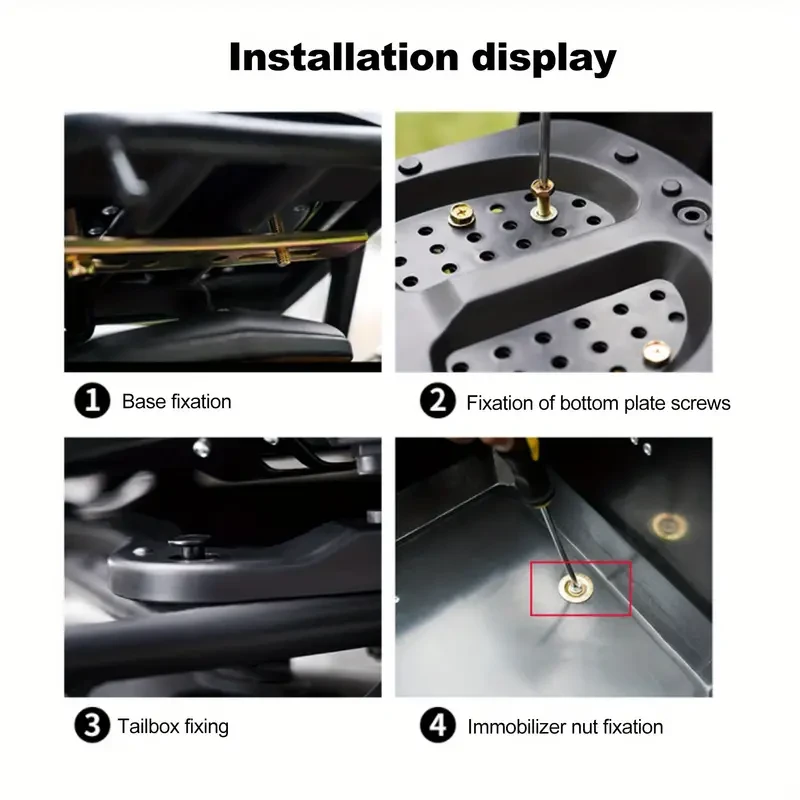 LIXADA 45L Motorcycle Rear Trunk  Waterproof Helmet & Luggage Storage Box