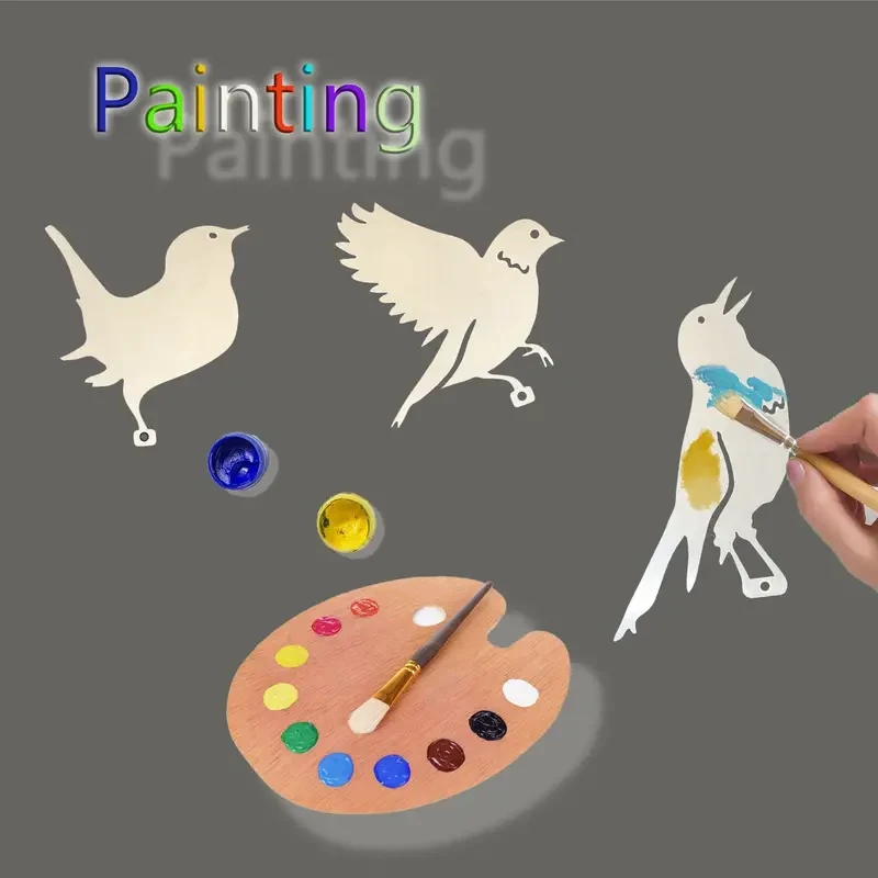 5pcs Rusty Metal Birds Set  Outdoor Garden & Yard Decor