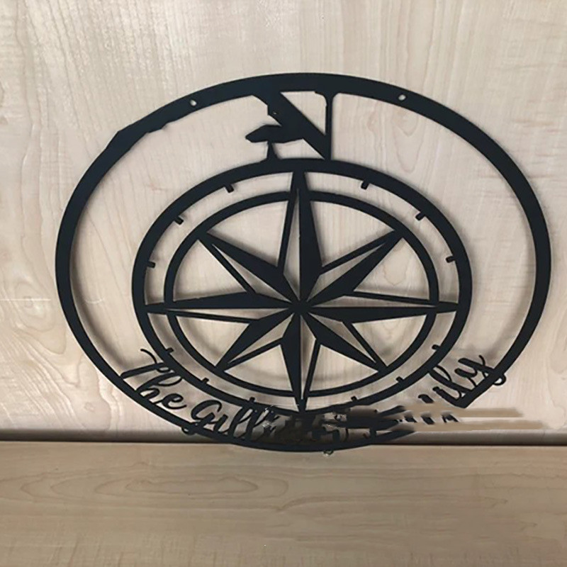 Compass Rose Solid Color Metal Wall Art