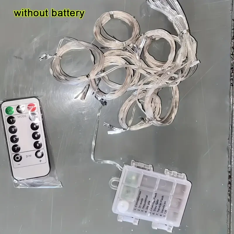 Patio Sunshade Umbrella Light - 8 Mode Solar Waterproof Light, Battery Box Powered