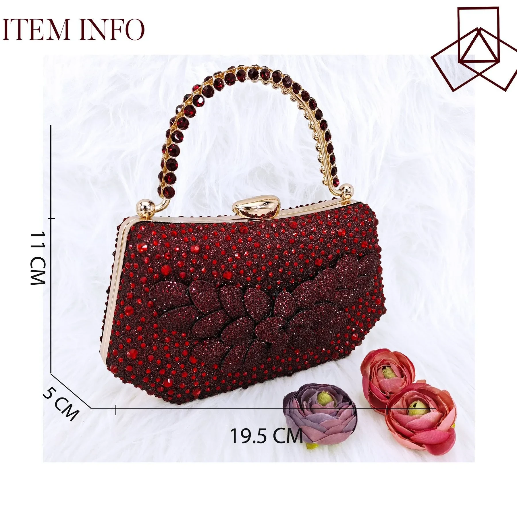 Cross-border Ladies Party Shoes Bag Set Handmade Leaf Decorative Wine Glass Heel