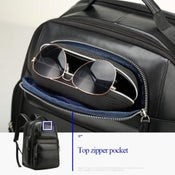 Bopai 851 019811 Large Capacity Anti Theft Waterproof Leather Backpack Laptop.