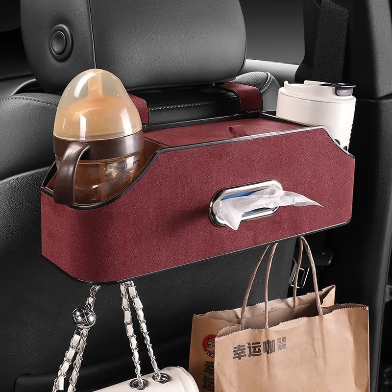 Multifunctional Car Tissue Box and Cup Holder Organizer
