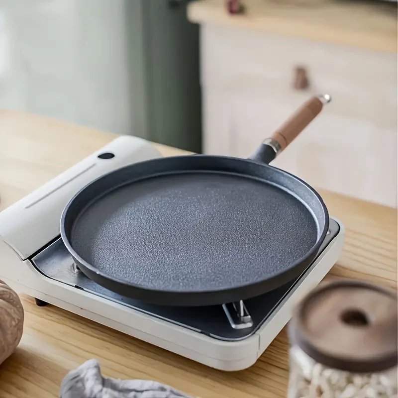 1pc Pre-Seasoned Cast Iron Skillet - Non-Stick, Coating-Free, Durable for Home & Camping Cooking, Iron Body, No Electricity Required