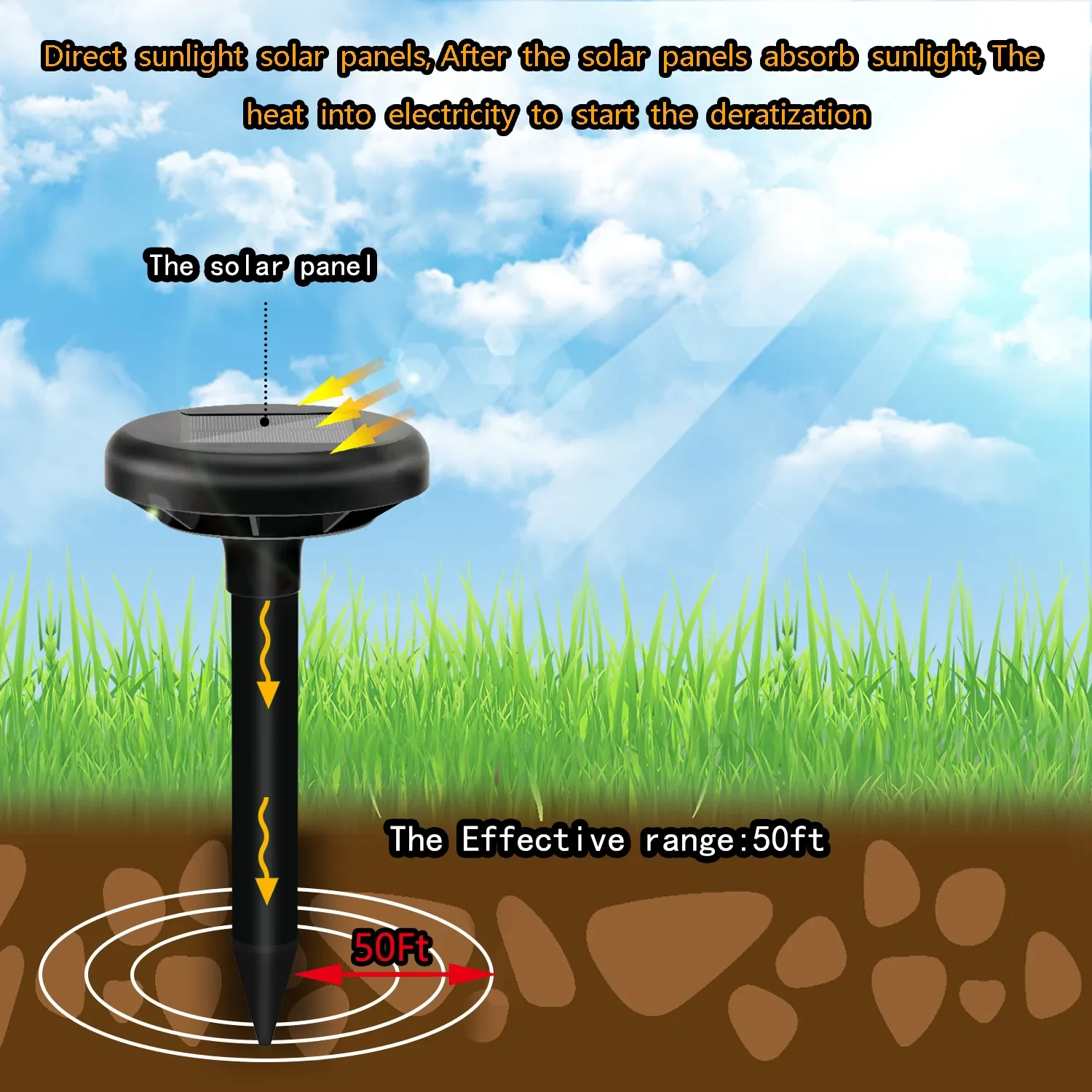 Solar ultrasonic mouse repeller