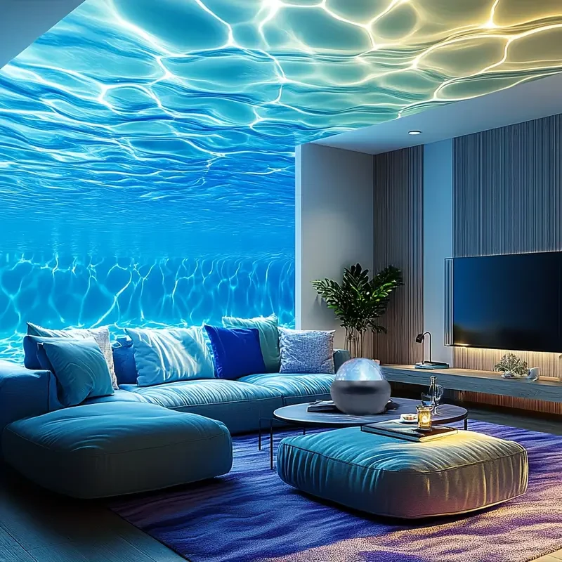 Black LED Water Ripple Projector  Multi-Color USB Crystal Ball Night Light