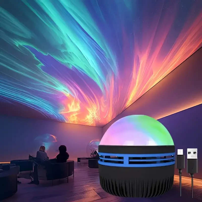 USB Powered Aurora Projector Lamp  Northern Lights Landscape Effect