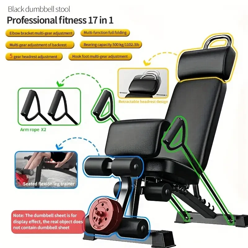 ADKING 17-in-1 Dumbbell Bench  Adjustable Home Gym Exercise Chair