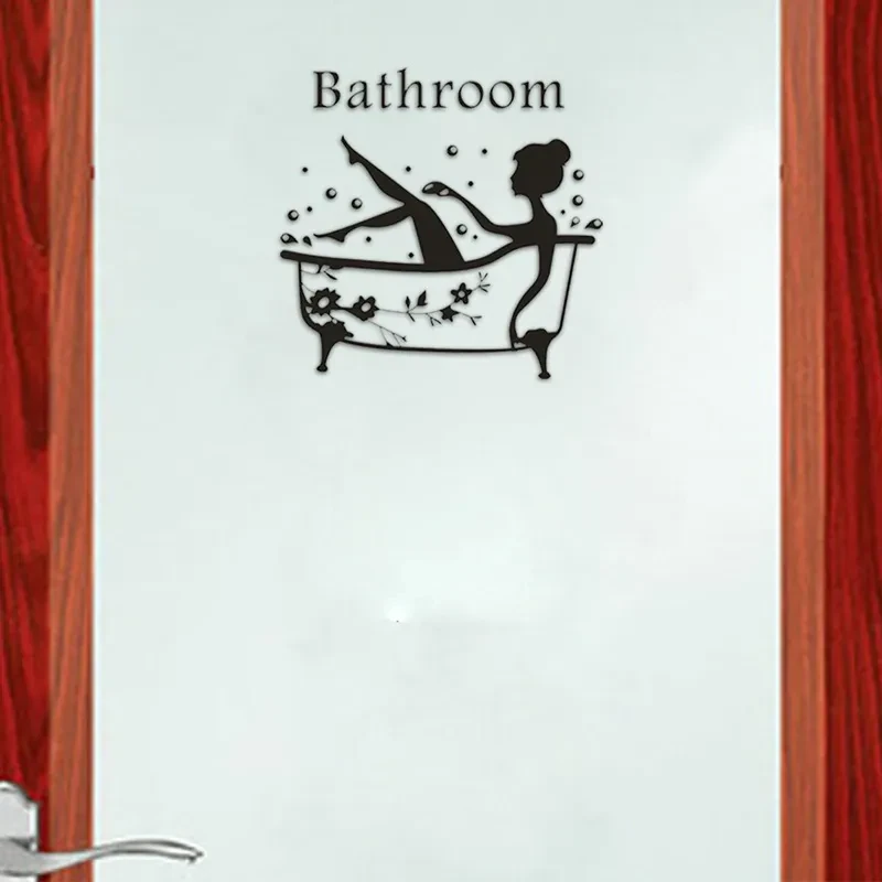 Bathroom 3D Acrylic Mirror Door Logo Decoration Sticker