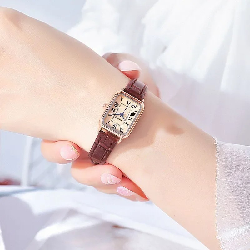 Leather Strap Ladies Quartz Watch