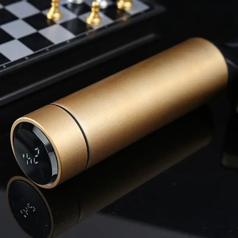 Vacuum Bottle with Temperature Display - 16.91 oz Insulated Water Bottle, Travel Tumbler Mug