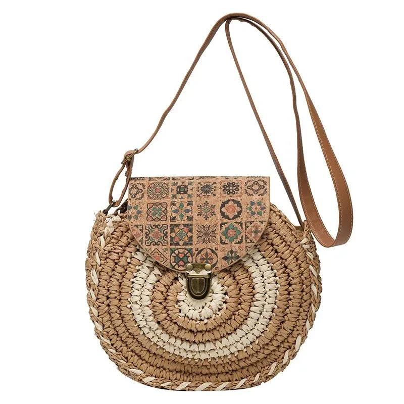 Shoulder Straw-weaved Crossbody Beach Casual Ethnic Style Mini And Simple Handmade Beach Bag