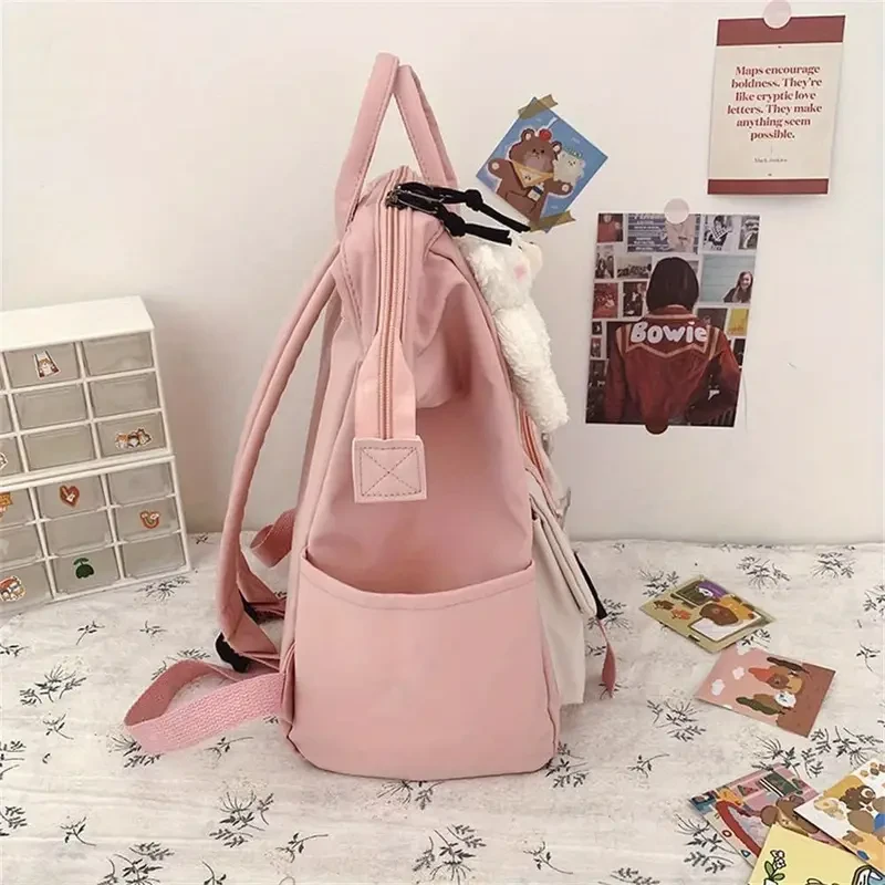 Kawaii Big Capacity Backpack with Kawaii Pin and Accessories - Cute Aesthetic School Backpack for Teen Girls