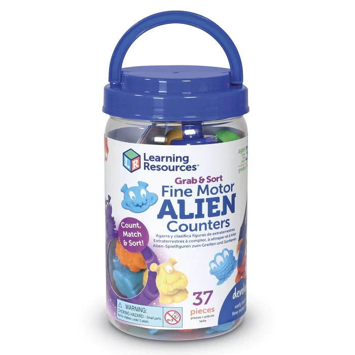 Grab & Sort Fine Motor Alien Counters