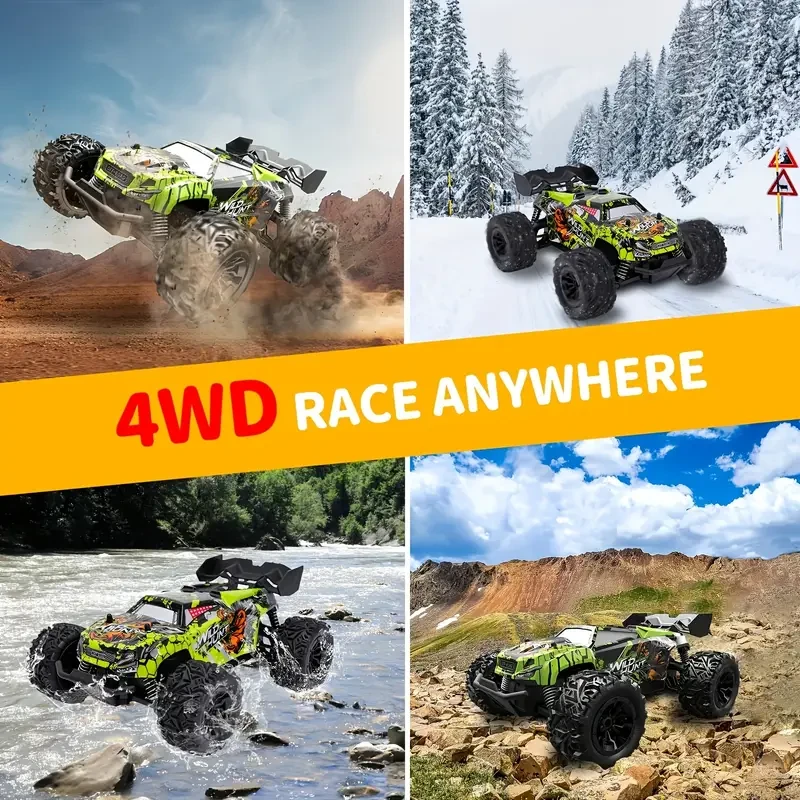 1:20 Scale All-Terrain RC Monster Truck with 2.4GHz Remote Control, USB Rechargeable Lithium Battery, Weather Resistant Plastic Push Button Controlled Off-Road Electric Toy Vehicle, 25km/h Speed.
