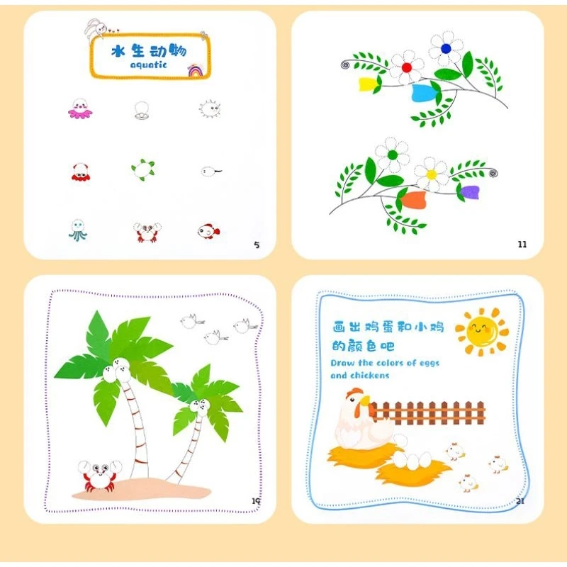 Educational Toys for Children Finger Painting Set Coloring with Montessory Fingers