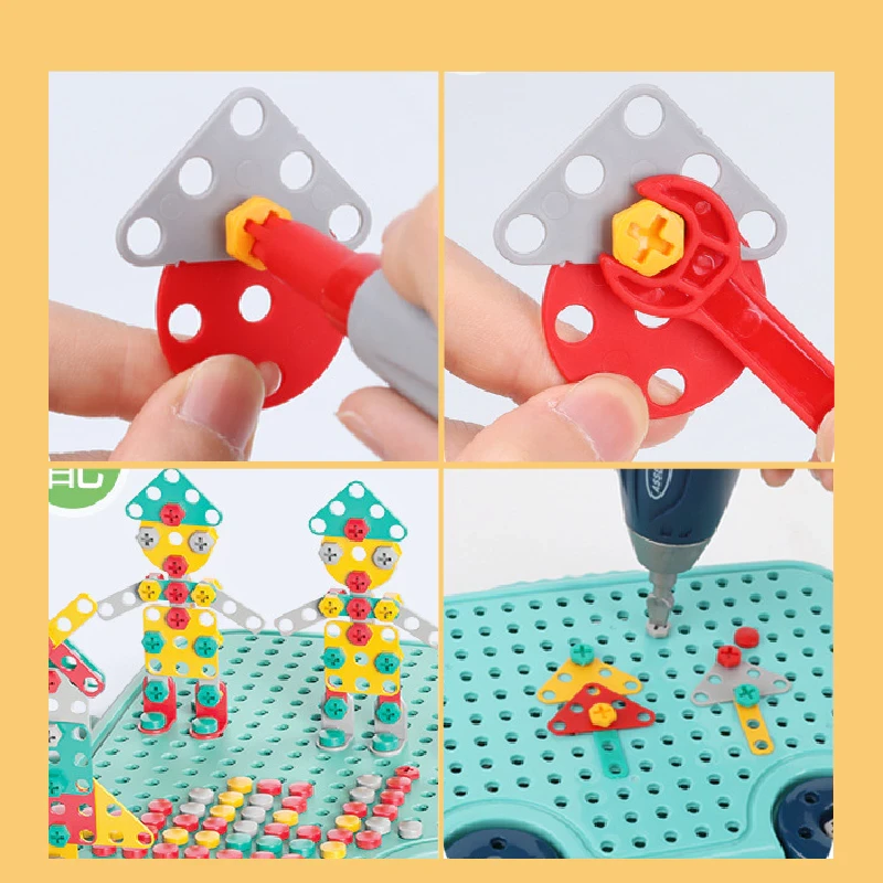 DIY Children's DIY Drill Toy, Screwdriver Disassembly Toy, Puzzle Bolts / Hamster Drill Suitcase