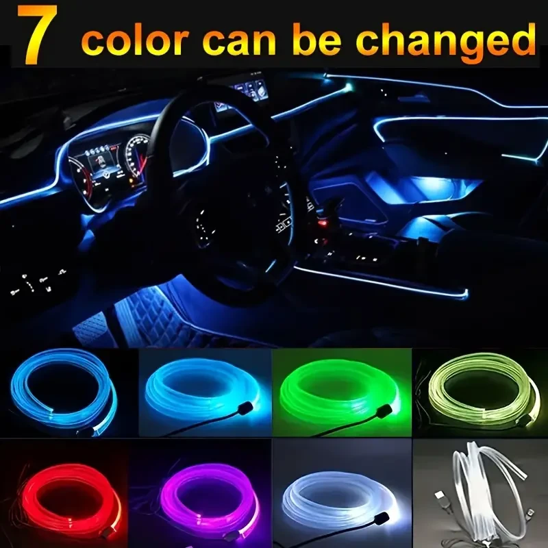5 Meters RGB Car Interior Lights  USB Control