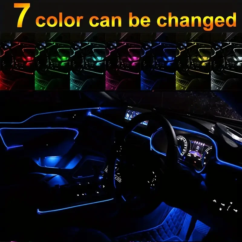 5 Meters RGB Car Interior Lights  USB Control