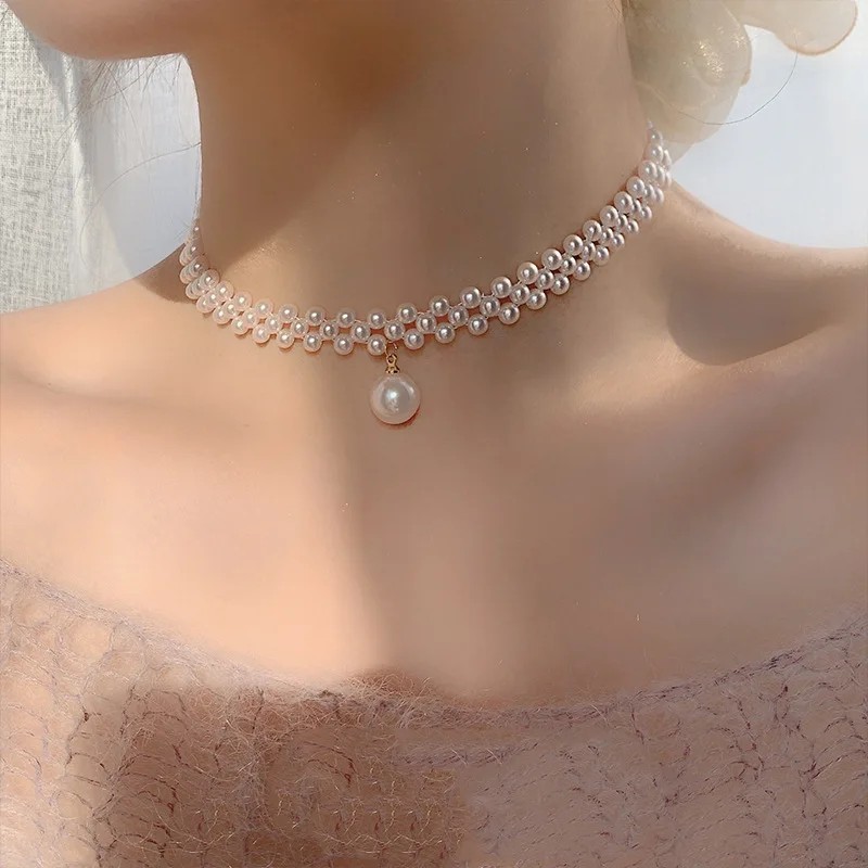 Pearl Woven Choker Necklace