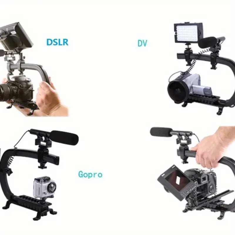 Video DV U-Shape Handheld Stabilizer Grip DSLR Ready