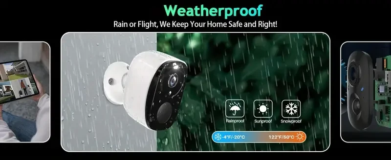 Wireless Security Camera, 2K Video Resolutions