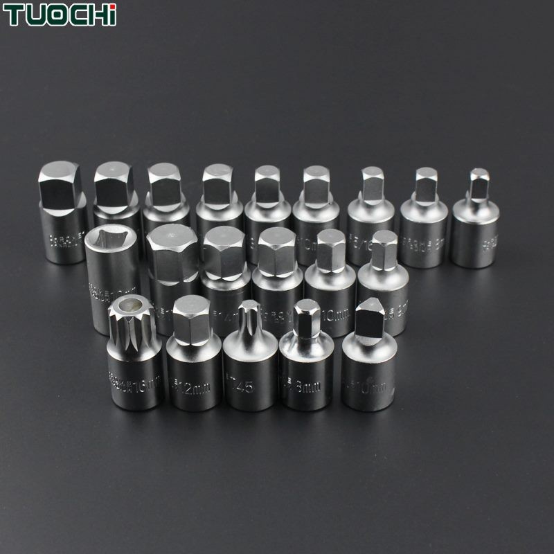 21Pcs Oil Drain Plugs Removal Tool Key Socket Kit